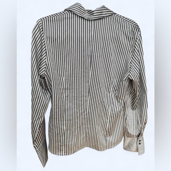 Gerry Weber Women’s Black White Striped Office Siren Button Down Blouse 38 - Picture 3 of 11